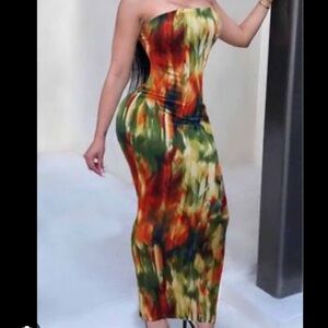 Elegant Multicolor Maxi Dress